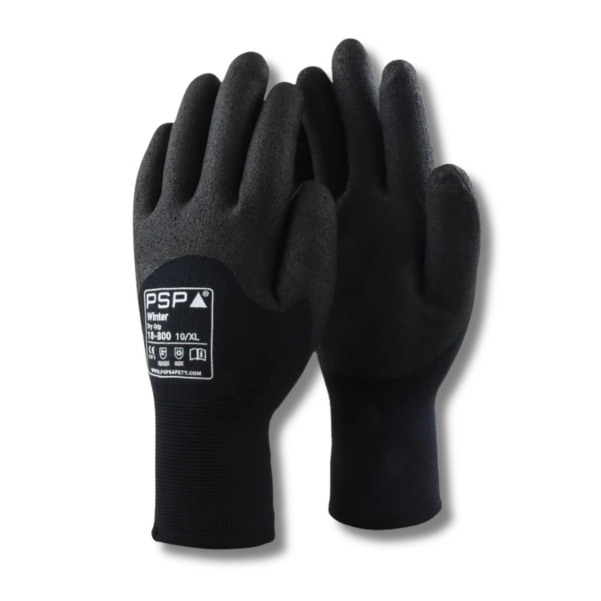 Winterhandschoenen PSP 18-800 Winter Dry Grip zwart met PVC foam coating